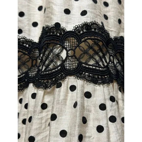 NWT EXPRESS Polka Dot Lace Detailed Trapeze Dress, Sz L - Picture 9 of 16